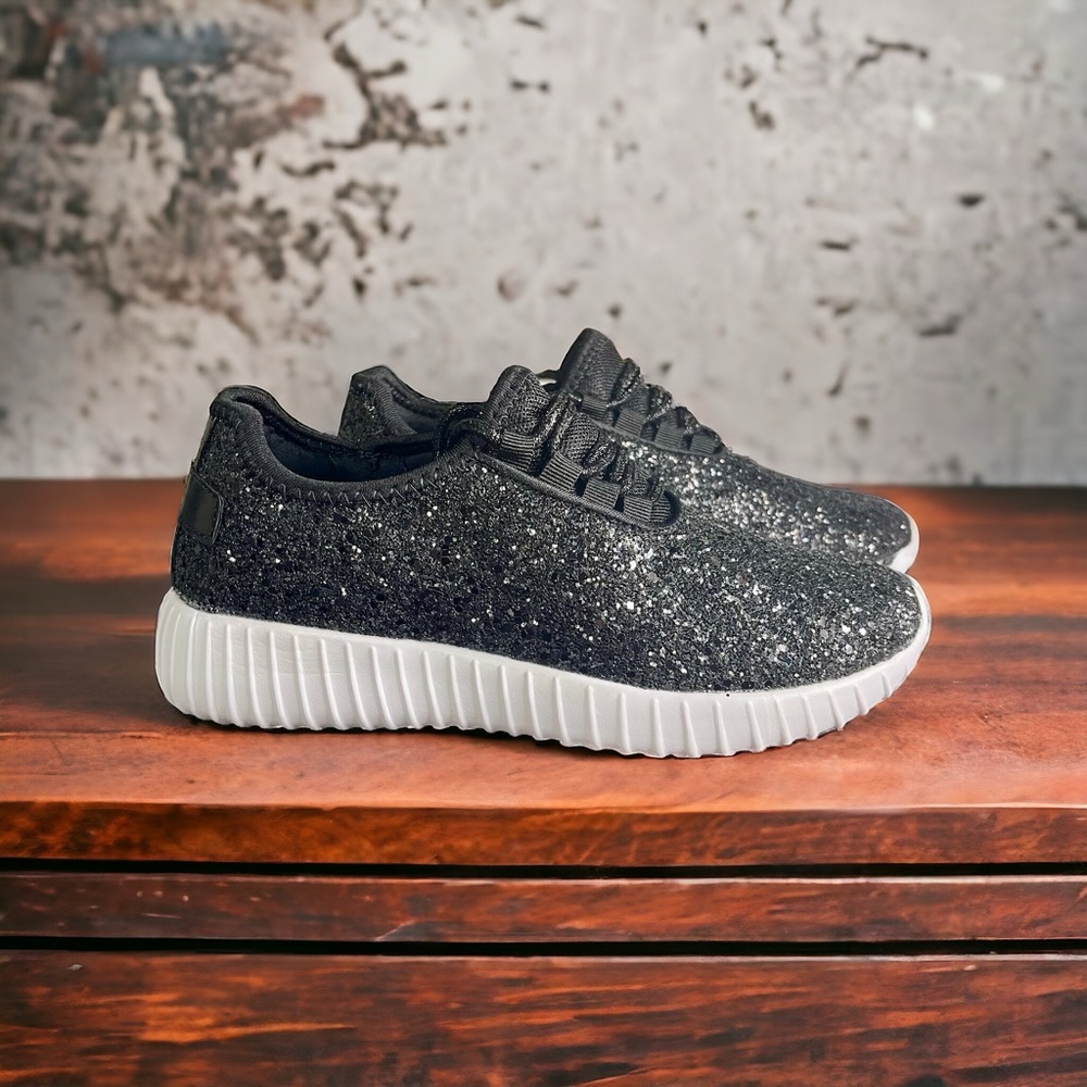 Women’s black glitter sneakers - Picture 5 of 8